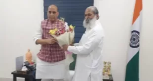 दिल्ली में रक्षा मंत्री से मिले अनिल विज