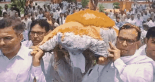 हरियाणा के पूर्व वित्त मंत्री कैप्टन अभिमन्यु की माता परमेश्वरी देवी का अंतिम संस्कार