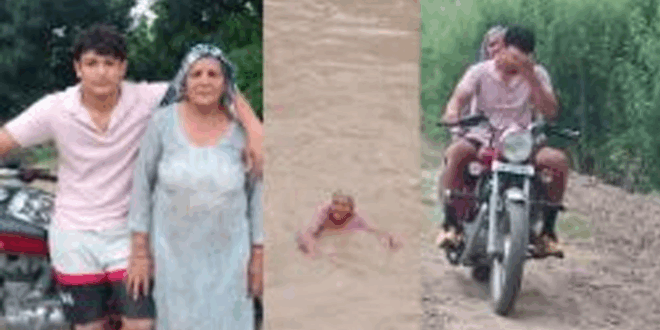 यो दादी तो बवाल सै! 77 साल की बुजुर्ग पोते संग करती है कसरत-योगा